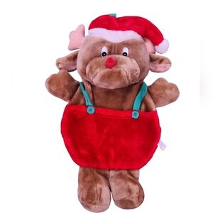 Reindeer Stocking 22" Christmad Plush Stuffed animal w/ Red Fillable santa Pants